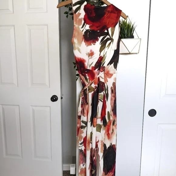 𝅺HAUTE Hippie Women's Silk Floral Sleeveless Wrap Dress Size XS - Picture 4 of 8